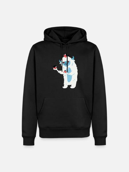 Monster mit Vögeln - Männer Premium Bio Hoodie - Schwarz