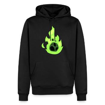 grüner Feuerball - Männer Premium Bio Hoodie - Schwarz - Vorne - Nico (187cm)