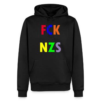 FCK NZS - Sweat à capuche Premium bio Homme - noir - Devant - Nico (187cm)