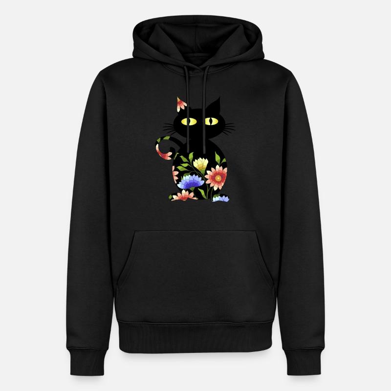 Katze - Männer Premium Bio Hoodie - Schwarz