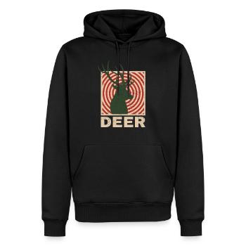 Cerf - Sweat à capuche Premium bio Homme - noir - Devant - Nico (187cm)