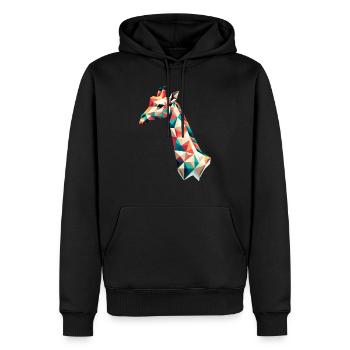 Giraffe // giraffe - Männer Premium Bio Hoodie - Schwarz - Vorne - Nico (187cm)