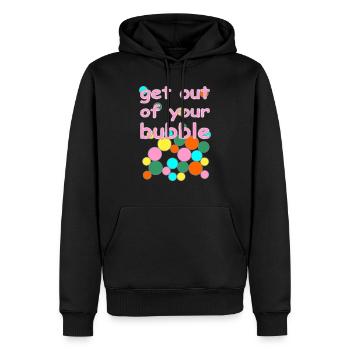 bubble englische Version - Männer Premium Bio Hoodie - Schwarz - Vorne - Nico (187cm)