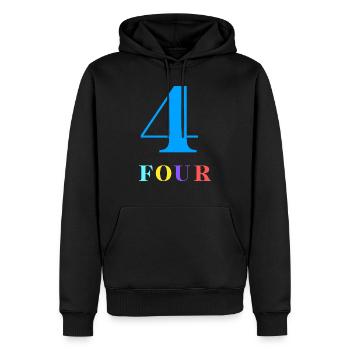 Four-4e anniversaire - Sweat à capuche Premium bio Homme - noir - Devant - Nico (187cm)