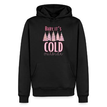 Bébé, il fait froid dehors - Sweat à capuche Premium bio Homme - noir - Devant - Nico (187cm)
