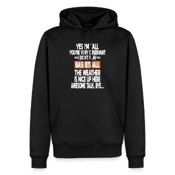Lustige große Basketballspieler Vintage Basketball - Männer Premium Bio Hoodie - Schwarz - Vorne - Nico (187cm)
