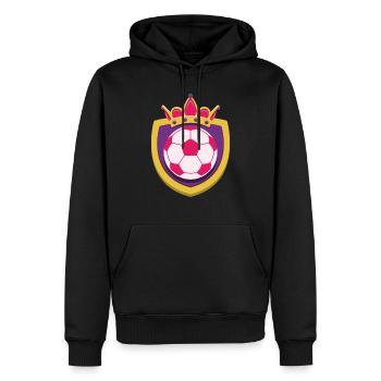 Armoiries du roi du football - Sweat à capuche Premium bio Homme - noir - Devant - Nico (187cm)