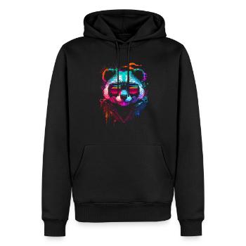 Hipster-Panda - Männer Premium Bio Hoodie - Schwarz - Vorne - Nico (187cm)