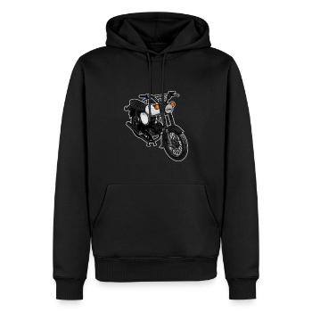 S51 (blanc) // Illustration - Sweat à capuche Premium bio Homme - noir - Devant - Nico (187cm)