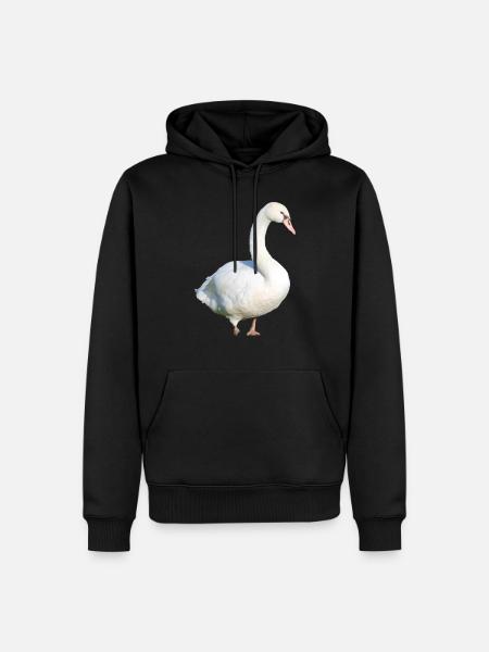 Swan, Duck, Bird, Goose - Men’s Premium Organic Hoodie - black
