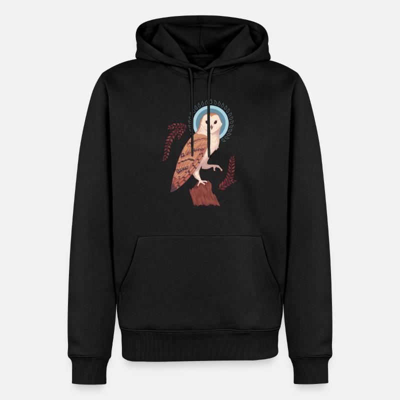 Hibou - Sweat à capuche Premium bio Homme - noir