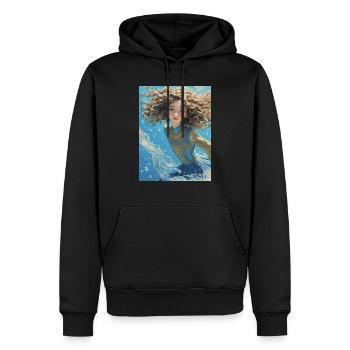 Mädchen im Meer - Männer Premium Bio Hoodie - Schwarz - Vorne - Nico (187cm)