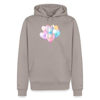 lovely balloons - Männer Premium Bio Hoodie - Taupe - Vorne - Nico (187cm)