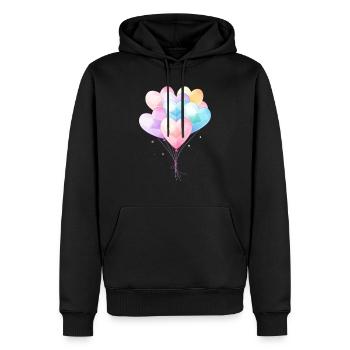 De jolis ballons - Sweat à capuche Premium bio Homme - noir - Devant - Nico (187cm)