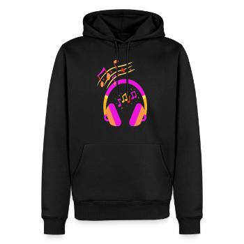 Persönliche Musik - Männer Premium Bio Hoodie - Schwarz - Vorne - Nico (187cm)