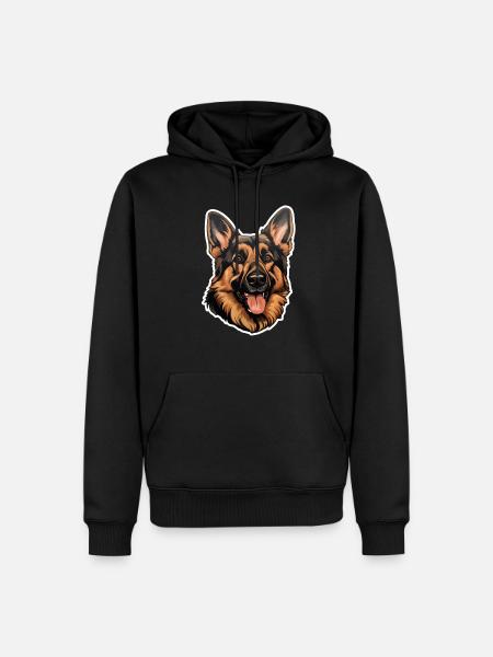 German Shepherd Head - Men’s Premium Organic Hoodie - black