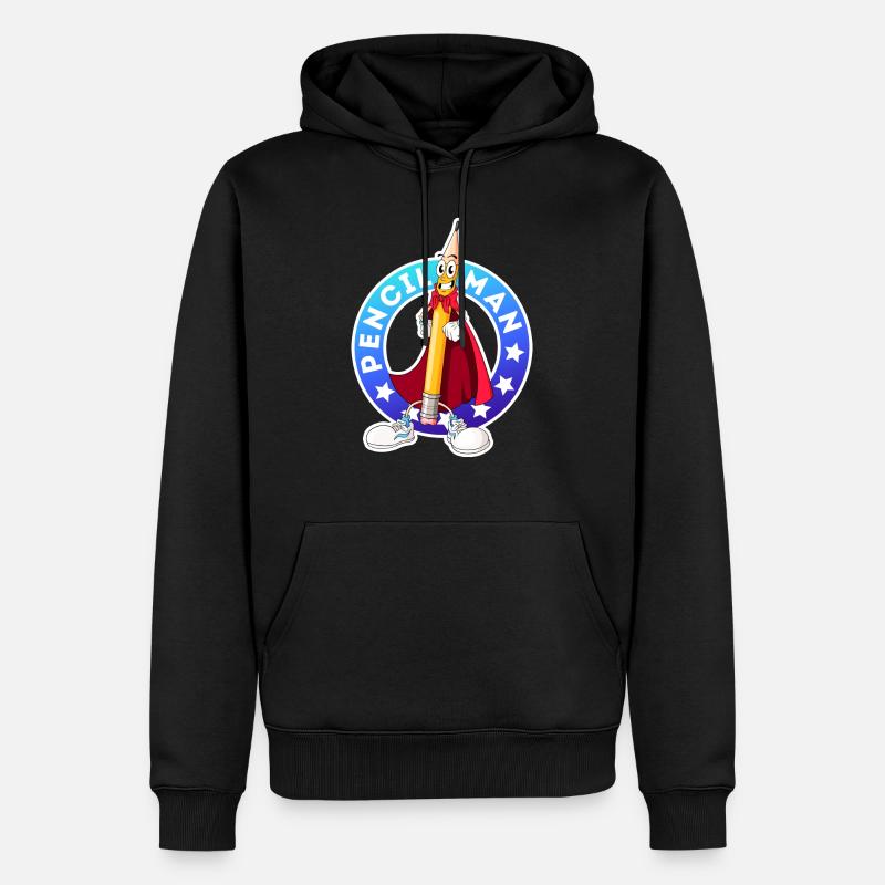 Homme au crayon - Sweat à capuche Premium bio Homme - noir