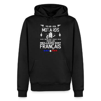 THE BEST FEMALE BIKERS ARE BELGIAN - Men’s Premium Organic Hoodie - black - Front - Nico (187cm)
