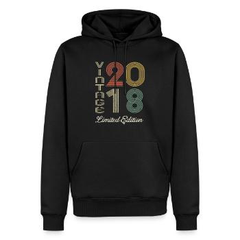 2018 Geburtstag Geboren im Jahr 2018 Vintage Retro. Editio - Männer Premium Bio Hoodie - Schwarz - Vorne - Nico (187cm)