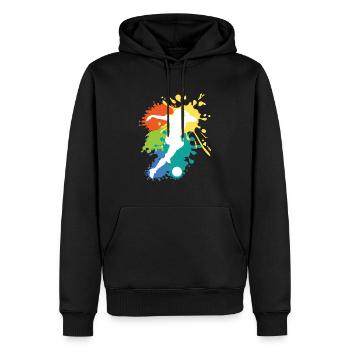 Schöne Fußball Geschenkidee Fußballer Design - Männer Premium Bio Hoodie - Schwarz - Vorne - Nico (187cm)