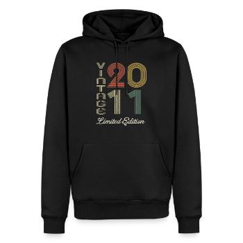 2011 Geburtstag Geboren im Jahr 2011 Jahrgang Retro. Editio - Männer Premium Bio Hoodie - Schwarz - Vorne - Nico (187cm)