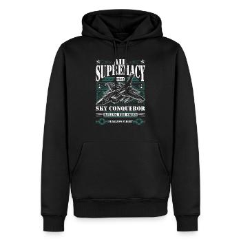 Air Supremacy - Chasseur à réaction F15 vintage - Sweat à capuche Premium bio Homme - noir - Devant - Nico (187cm)