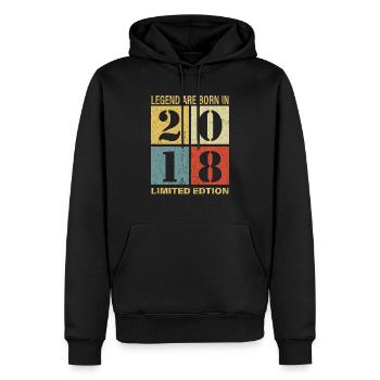 Original Calendrier 2018 Vintage anniversaire rétr - Sweat à capuche Premium bio Homme - noir - Devant - Nico (187cm)