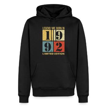 Original Calendrier 1992 Vintage anniversaire rétr - Sweat à capuche Premium bio Homme - noir - Devant - Nico (187cm)