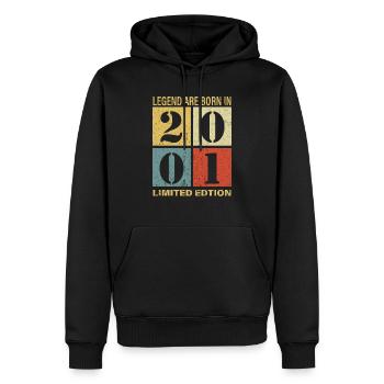 Original Kalender 2001 Vintage Geburtstag Rec - Männer Premium Bio Hoodie - Schwarz - Vorne - Nico (187cm)