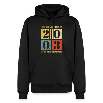 Original Calendar 2003 Vintage Birthday Rec - Men’s Premium Organic Hoodie - black - Front - Nico (187cm)
