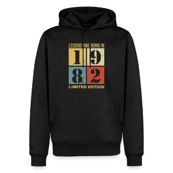 Original Kalender 1982 Vintage Geburtstag Rec - Männer Premium Bio Hoodie - Schwarz - Vorne - Nico (187cm)