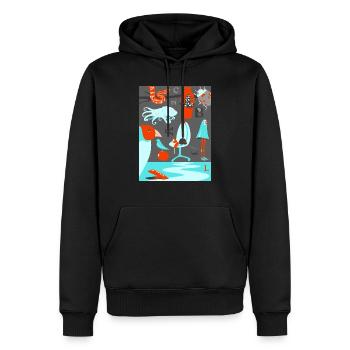 Silent zoo pop art - Men’s Premium Organic Hoodie - black - Front - Nico (187cm)