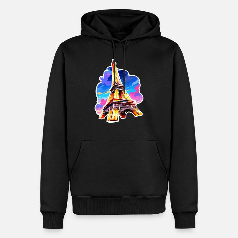 Eiffel tower #22 - Sweat à capuche Premium bio Homme - noir
