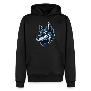 Slick Wolf - Men’s Premium Organic Hoodie - black - Front - Nico (187cm)