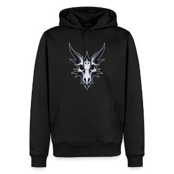 Crâne de dragon - Sweat à capuche Premium bio Homme - noir - Devant - Nico (187cm)