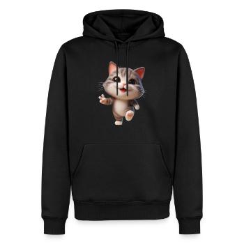 Katze 2 - Männer Premium Bio Hoodie - Schwarz - Vorne - Nico (187cm)