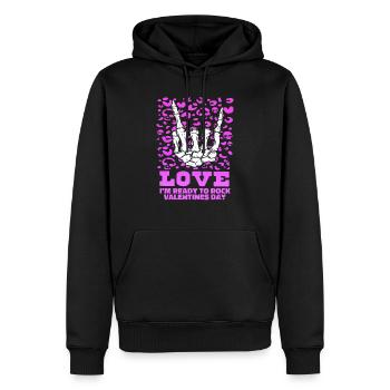 xoxo love you amore Blumen Frauen Valentinstag 14 - Männer Premium Bio Hoodie - Schwarz - Vorne - Nico (187cm)