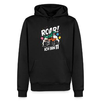 11. Geburtstag 11 Jahre Dino Monstertruck Fan - Männer Premium Bio Hoodie - Schwarz - Vorne - Nico (187cm)