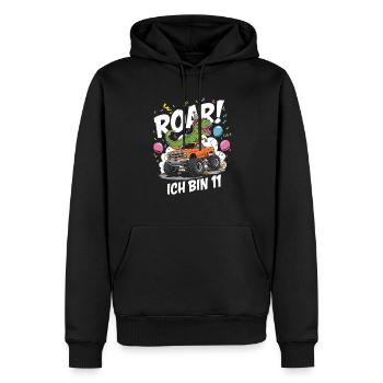 11. Geburtstag 11 Jahre Dino Monstertruck Fan - Männer Premium Bio Hoodie - Schwarz - Vorne - Nico (187cm)