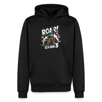 3ème anniversaire 3 ans Dino Monster Truck Fan - Sweat à capuche Premium bio Homme - noir - Devant - Nico (187cm)