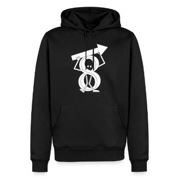 18 Couronne 18 anniversaire 18 ans - Sweat à capuche Premium bio Homme - noir - Devant - Nico (187cm)