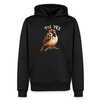 Du ja, Spatz - Männer Premium Bio Hoodie - Schwarz - Vorne - Nico (187cm)