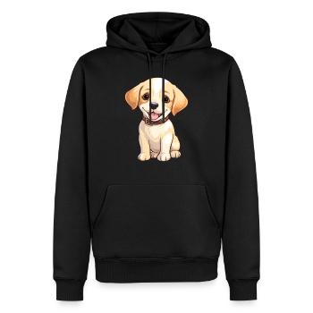 Chiot Chien Golden Retriever - Sweat à capuche Premium bio Homme - noir - Devant - Nico (187cm)