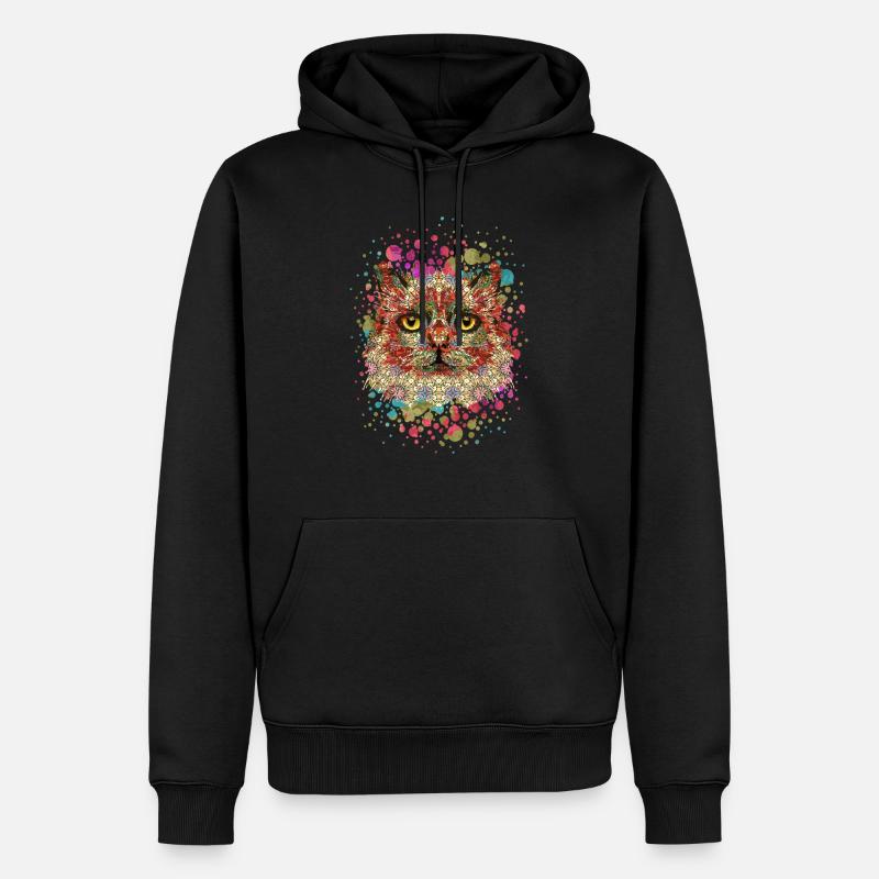 Chat - Sweat à capuche Premium bio Homme - noir