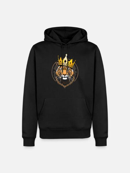 Löwe Tiger Katze - Männer Premium Bio Hoodie - Schwarz
