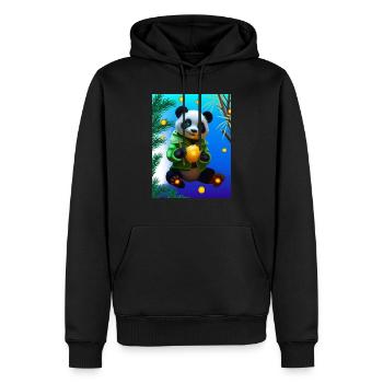 Cyber Zitrone Bambus Panda - Männer Premium Bio Hoodie - Schwarz - Vorne - Nico (187cm)