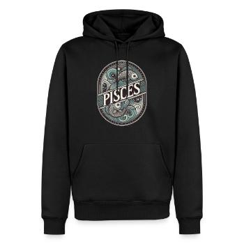 Fische - Männer Premium Bio Hoodie - Schwarz - Vorne - Nico (187cm)