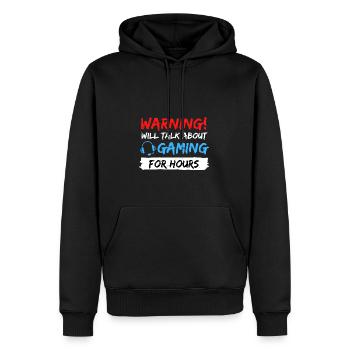 gamer gaming gamble gift idea saying - Men’s Premium Organic Hoodie - black - Front - Nico (187cm)
