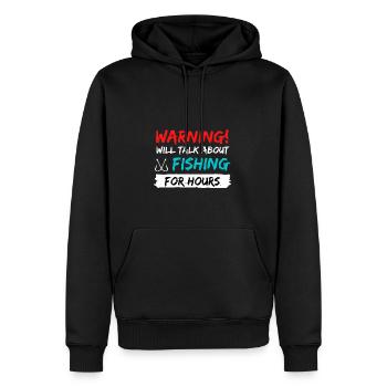 pêche canne à poisson idée cadeau pêche dicton - Sweat à capuche Premium bio Homme - noir - Devant - Nico (187cm)
