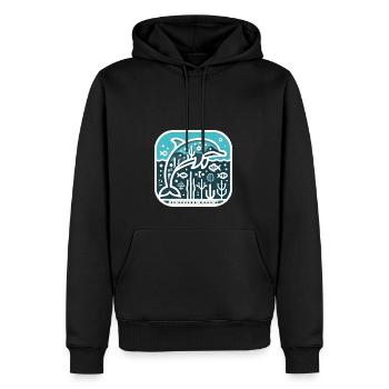 Walfisch - Männer Premium Bio Hoodie - Schwarz - Vorne - Nico (187cm)